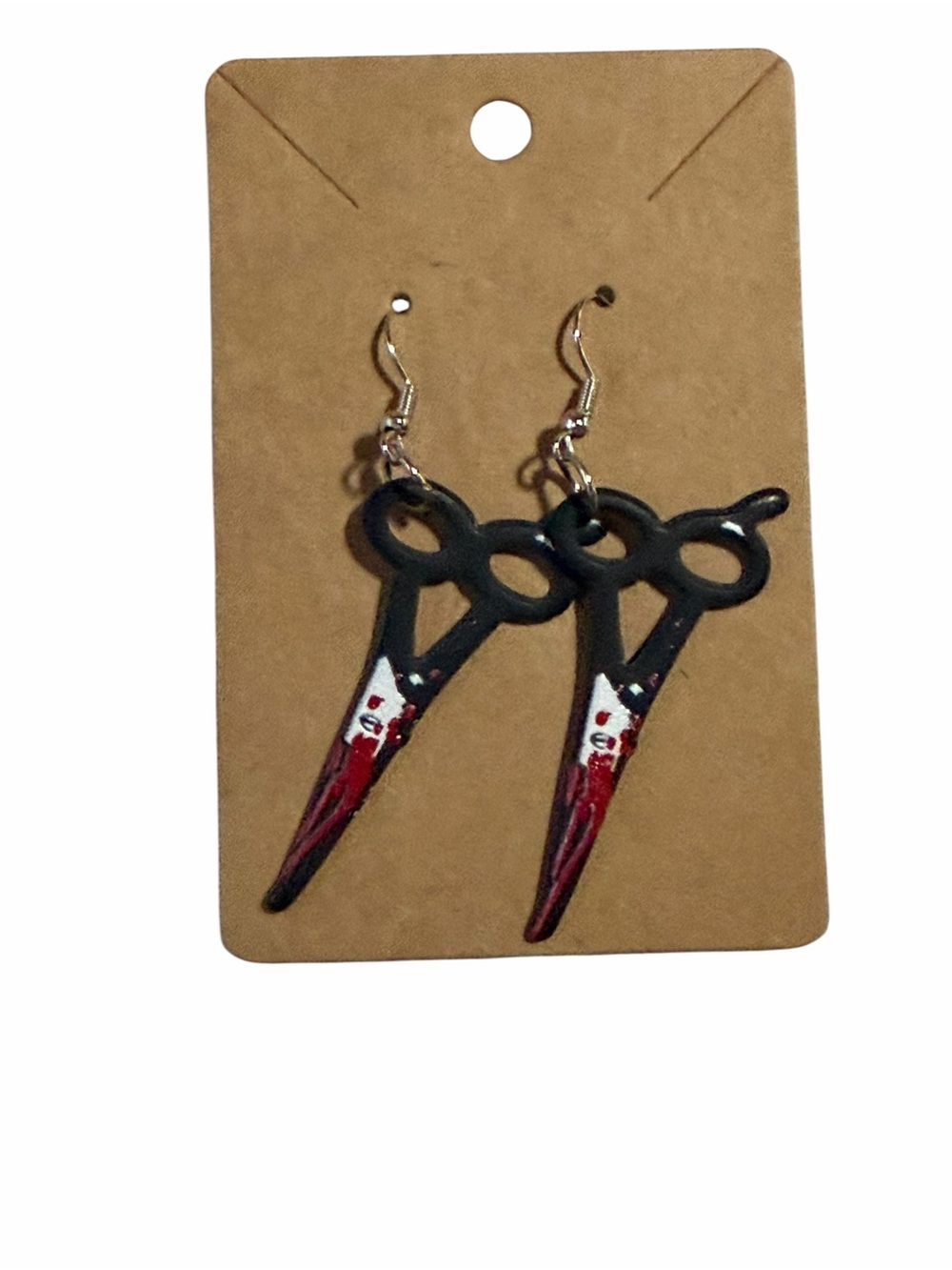 Black and Red Scissor Dangle Earrings - Women Accessories